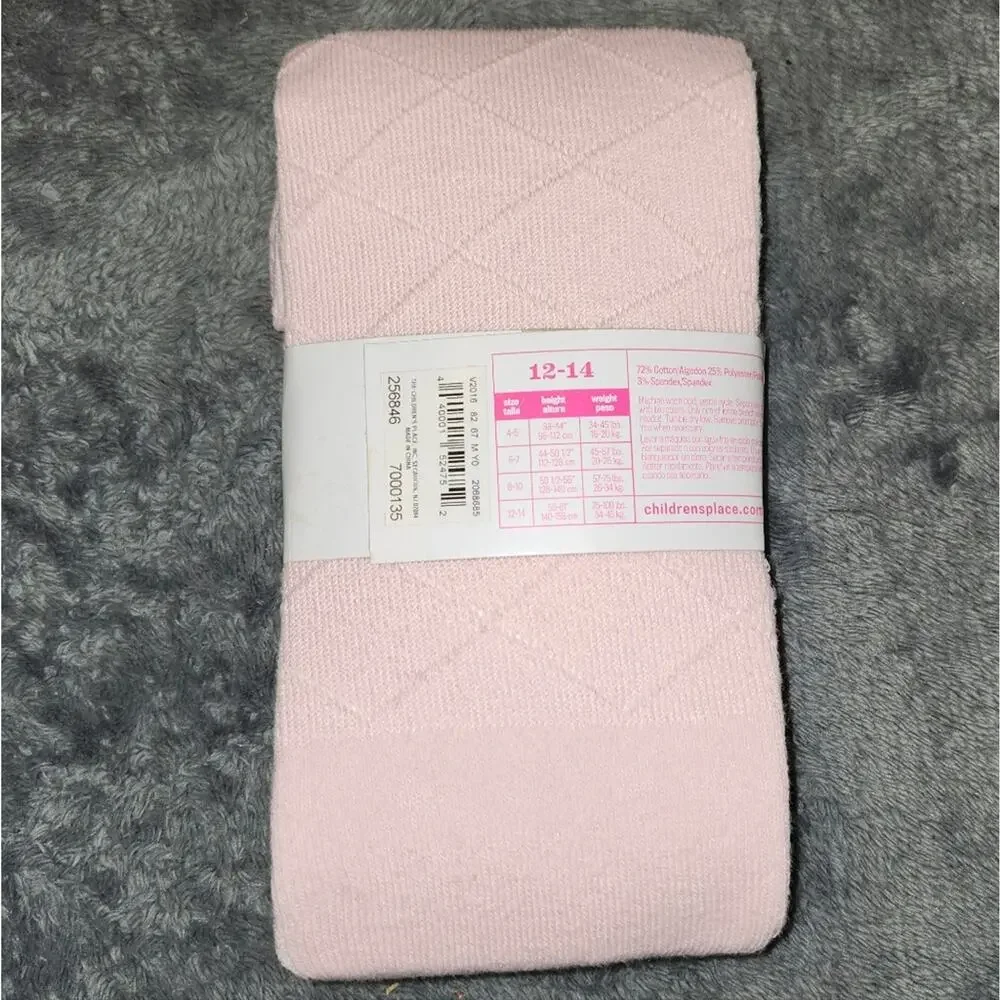 Girls Tights Sz 12 - 14 NWT | Textured PINK | Children's Place | Discontinued